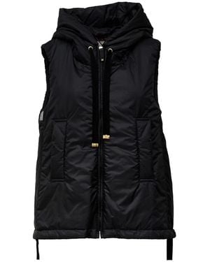 Max Mara Greengo Gilet Met Capuchon - Zwart