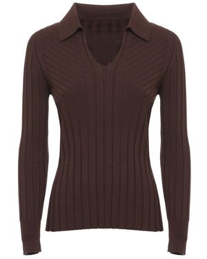 D.exterior Truien & Vesten ,Bruin ,V-Hals Trui