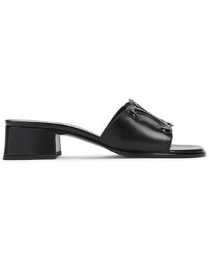 Celine Heeled Mules - Negro