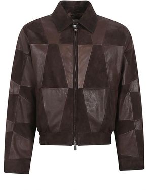 Versace Jassen ,Bruin ,Leer Coats