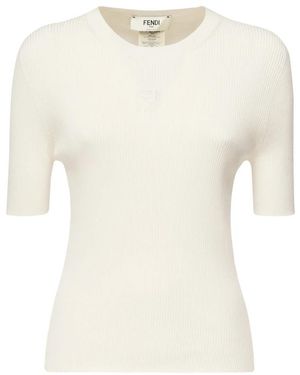 Fendi Tops ,Wit ,Katoen 1925 T-Shirt
