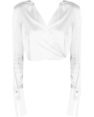 Patrizia Pepe Overhemden ,Wit ,Katoen Collared Shirt