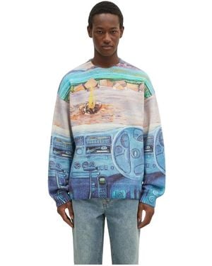 JW Anderson Round-Neck Knitwear - Bleu