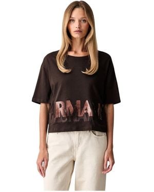 ARMANI EXCHANGE T-Shirt Met Versiering - Zwart