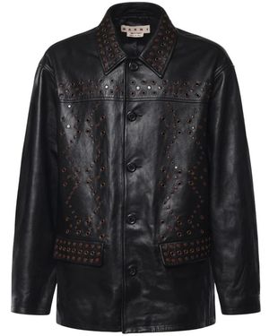 Marni Leather Jackets - Black