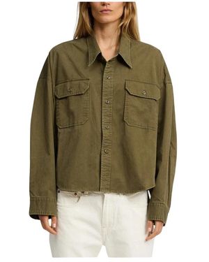 Denimist Cropped Utility Shirt - Groen