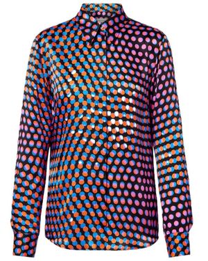 Dries Van Noten Overhemden ,Zwart ,Cloudy 3094 Shirt - Blauw
