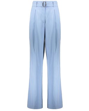 Moorer Broeken ,Blauw ,Katoen Losse Broek Met Riem