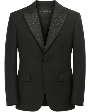 John Richmond Jassen ,Zwart ,Blazer Met Broche