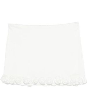 Oséree Rokken ,Wit ,Rose-Appliqué Mini Rok