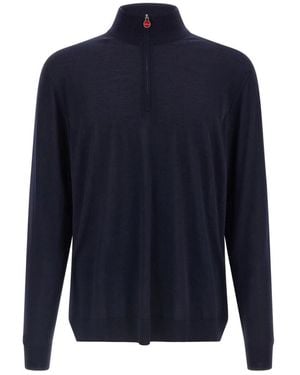 Kiton Pullover Mit Stehkragen Und Halbem Reißverschluss - Blau