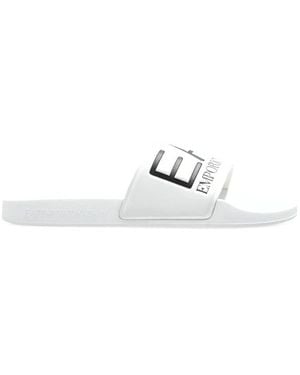 EA7 Rubber Slides With Logo - Weiß