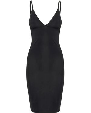 Gestuz Kleedjes ,Zwart ,Nylon Elegante Zwarte Jurk Met Dunne Bandjes
