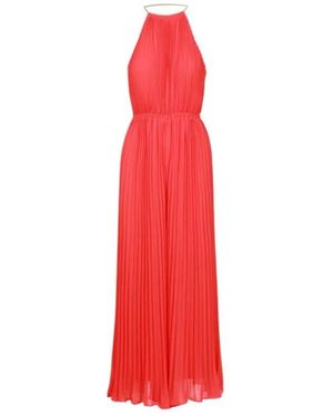Michael Kors Vestido largo jumpsuit plisado rojo