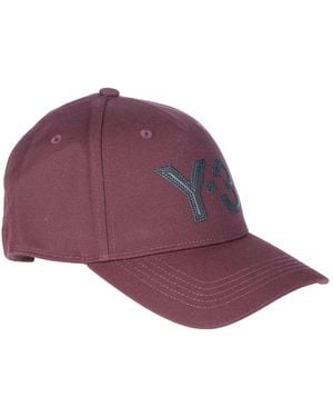 Y-3 Accessoires ,Paars ,Katoen Logo Cap