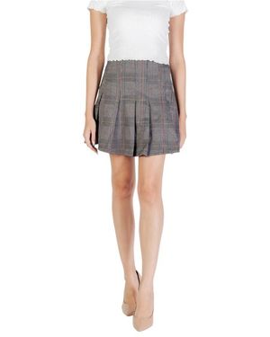 ONLY Rokken ,Bruin ,Polyester Bruine Geruite Rok - Grijs