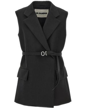 Jil Sander Waistcoats - Black