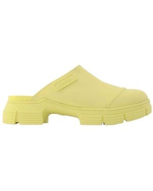 Ganni Yellow Recycled Rubber Retro Mules