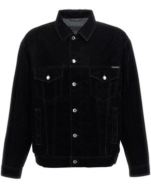 Dolce & Gabbana Velvet Shirt Jacket - Blauw