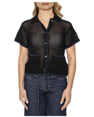Obey Truien & Vesten ,Zwart ,Kortärmad Gebreide Shirt