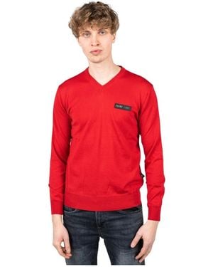 Philipp Plein V-Neck Knitwear - Rojo