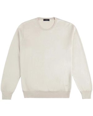 Fay F.18 Trui Met Ronde Hals - Wit