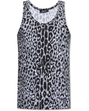 Versace Top Mit Tiermotiv - Grau