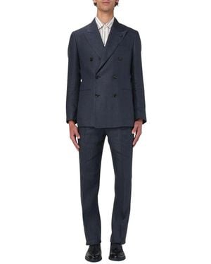 Lardini Blauer Doppelreihiger Anzug