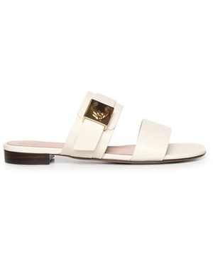 Coccinelle Schoenen ,Wit ,Leer Platte Sandaal