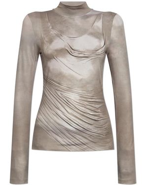 Balmain Top con colletto alla coreana - Grigio
