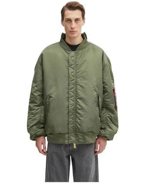 Vetements Jassen ,Groen ,Leer Cut-Up Bomberjack