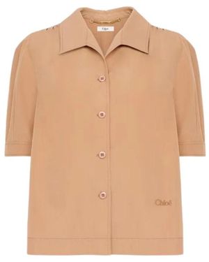 Chloé Overhemden ,Katoen Polo E26 - Naturel