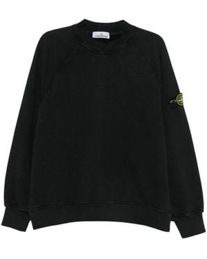 Stone Island Hoodies & Sweatvesten ,Zwart ,Katoen Sweatshirt Met Hoge Hals
