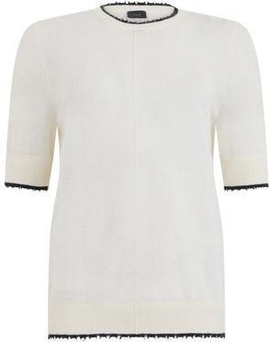 Pinko Truien & Vesten ,Wit ,Wol T-Shirt Met Ronde Hals