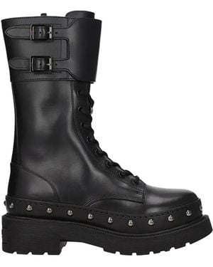Dior Lace-Up Boots - Black
