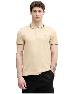 Lacoste Tops ,Katoen Regular Fit Trim Accent L.12.12 Polo - Naturel