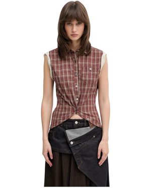 ANDERSSON BELL Check Mouwloos Shirt - Rood