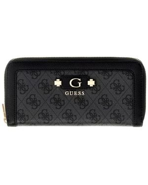Guess Lindsey Slg Large Zip Around - Schwarz