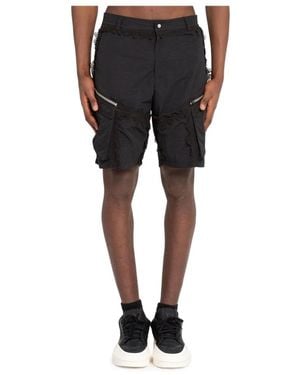 HELIOT EMIL Schwarze sphärische cargo shorts
