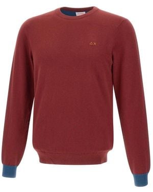Sun 68 Round-Neck Knitwear - Red