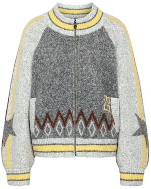 Le Comte Oxford League Cardigan - Grau