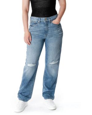 Denham Hoge Taille Rechte Jeans - Blauw