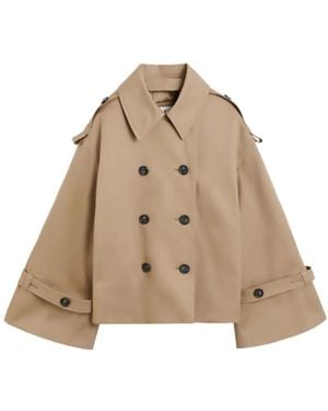 By Malene Birger Oversized trenchcoat mit epauletten - Natur
