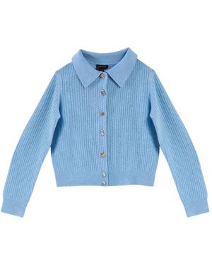 Marc Jacobs Truien & Vesten ,Blauw ,Wol Blauwe Cableknit Charm Cardigan
