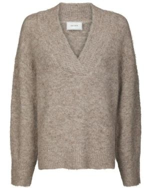 Neo Noir Truien & Vesten ,Wol Melli Fluffy Knit Blouse - Grijs