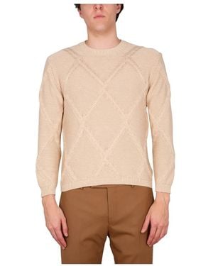 Ballantyne Round-Neck Knitwear - Natural