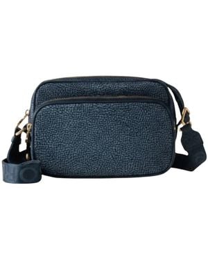 Borbonese Tassen ,Blauw ,Leer Camera Case Small