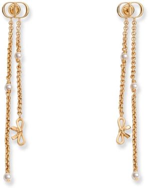 Dior Accessoires ,Geel ,Cd Logo Kralen Oorbellen - Metallic
