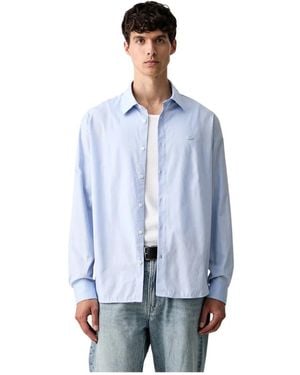 Lacoste Textured Cotton Shirt - Blauw
