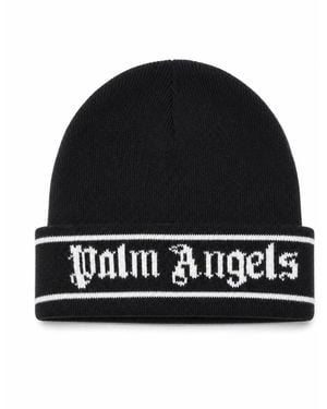 Palm Angels Accessoires ,Zwart ,Katoen Beanie Z1014